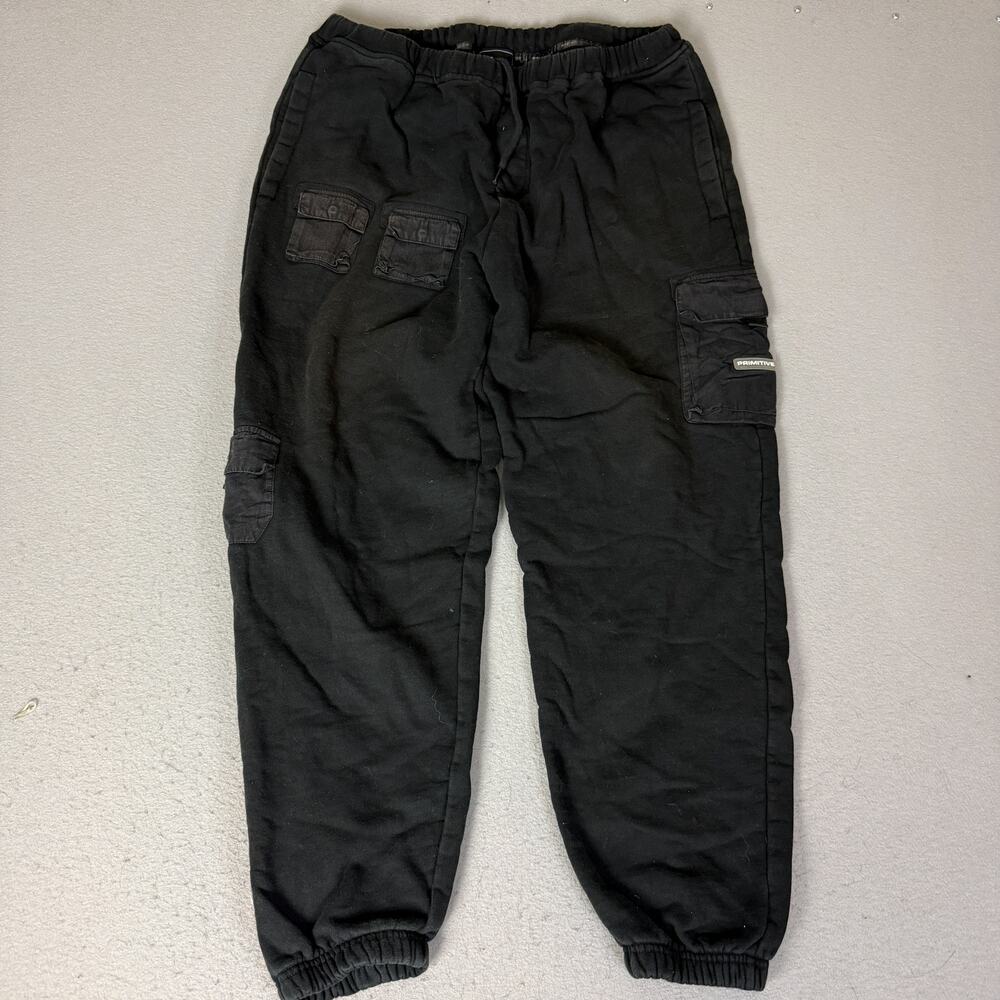 Primitive Black Fleece Cargo Jogger Pants Men's XL Elastic Waist Skate